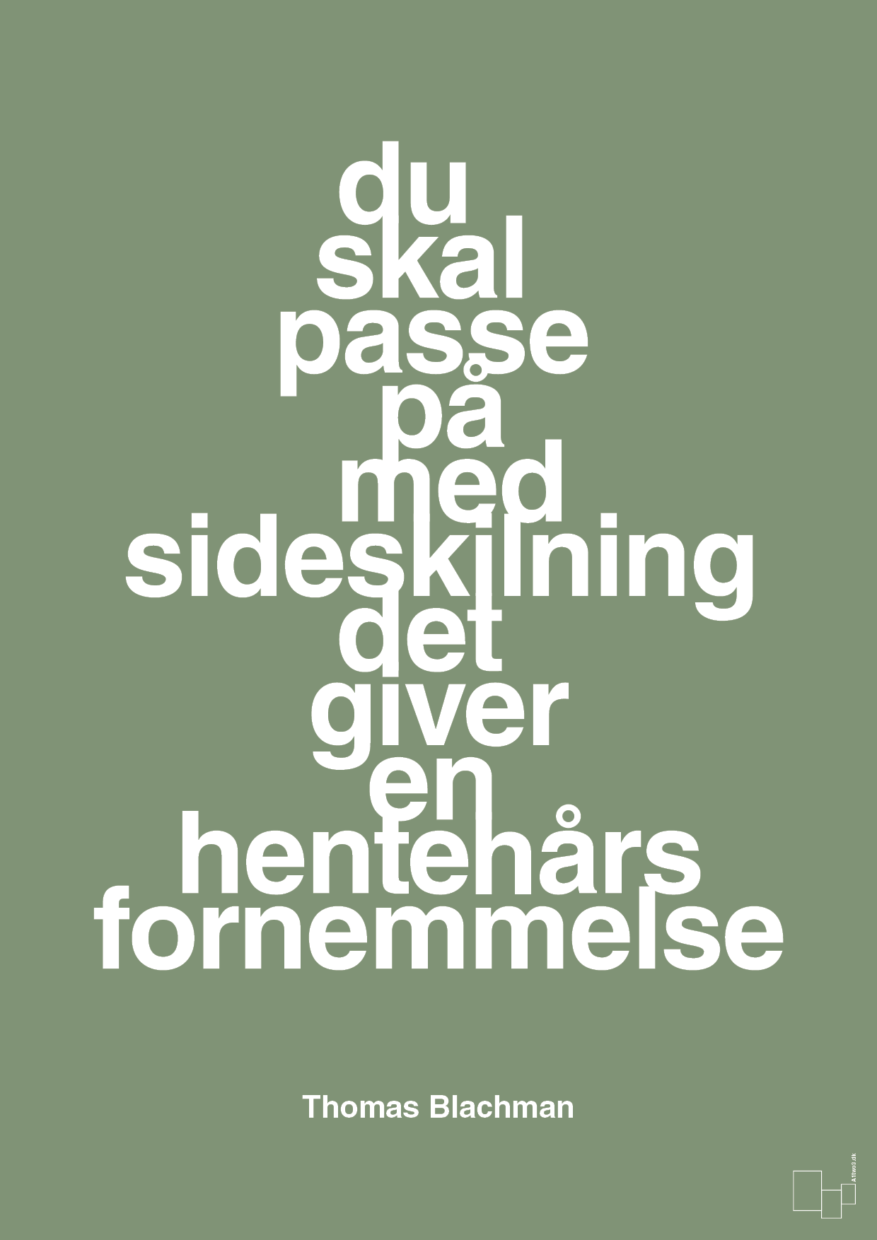 plakat: du skal passe på med sideskilning det giver en hentehårs fornemmelse - jade-Musiker-A1two3