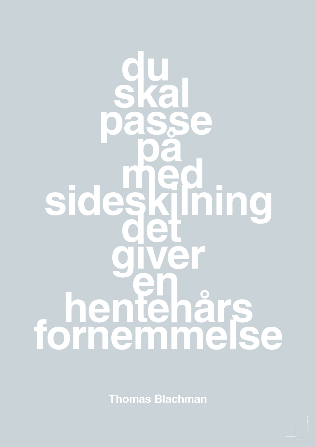 plakat: du skal passe på med sideskilning det giver en hentehårs fornemmelse - light drizzle-Musiker-A1two3