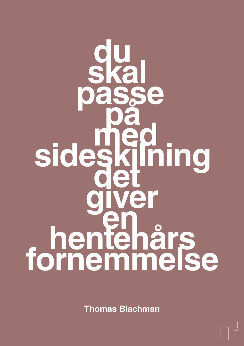 plakat: du skal passe på med sideskilning det giver en hentehårs fornemmelse - plum-Musiker-A1two3