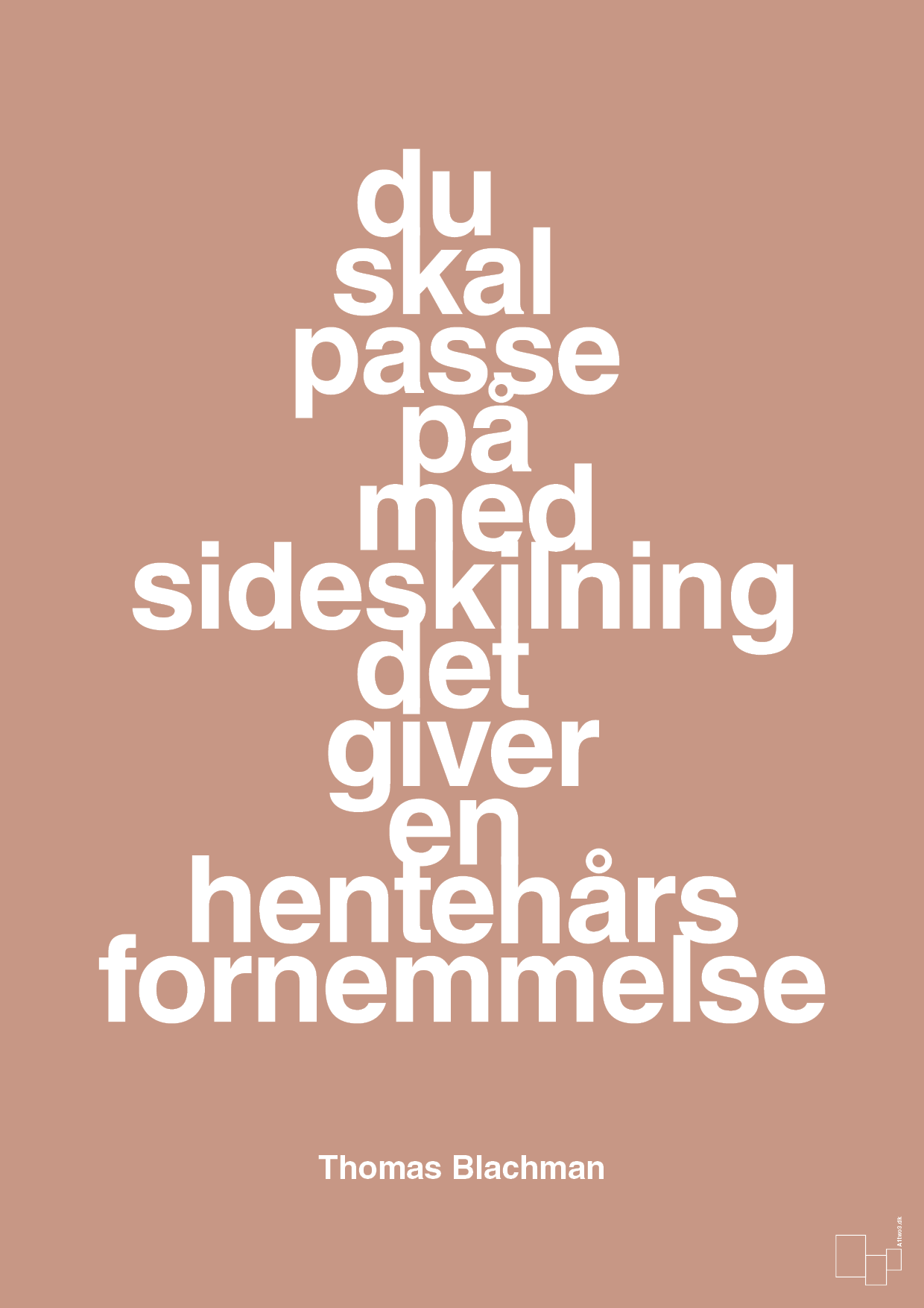 plakat: du skal passe på med sideskilning det giver en hentehårs fornemmelse - powder-Musiker-A1two3
