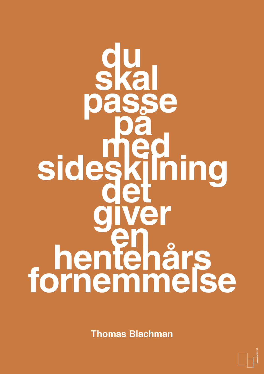 plakat: du skal passe på med sideskilning det giver en hentehårs fornemmelse - rumba orange-Musiker-A1two3
