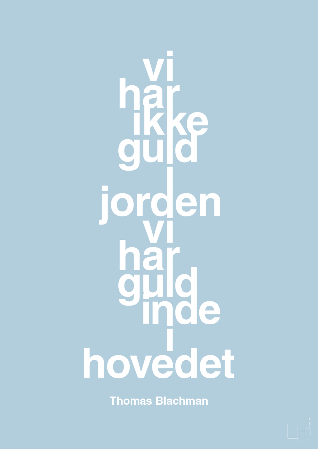 plakat: vi har ikke guld i jorden vi har guld inde i hovedet - heavenly blue-Musiker-A1two3
