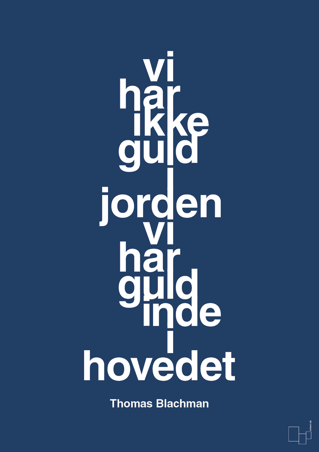plakat: vi har ikke guld i jorden vi har guld inde i hovedet - lapis blue-Musiker-A1two3