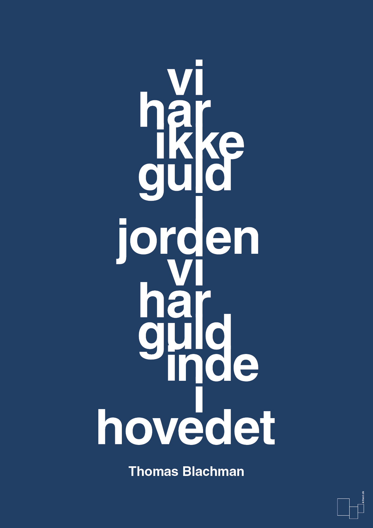 plakat: vi har ikke guld i jorden vi har guld inde i hovedet - lapis blue-Musiker-A1two3