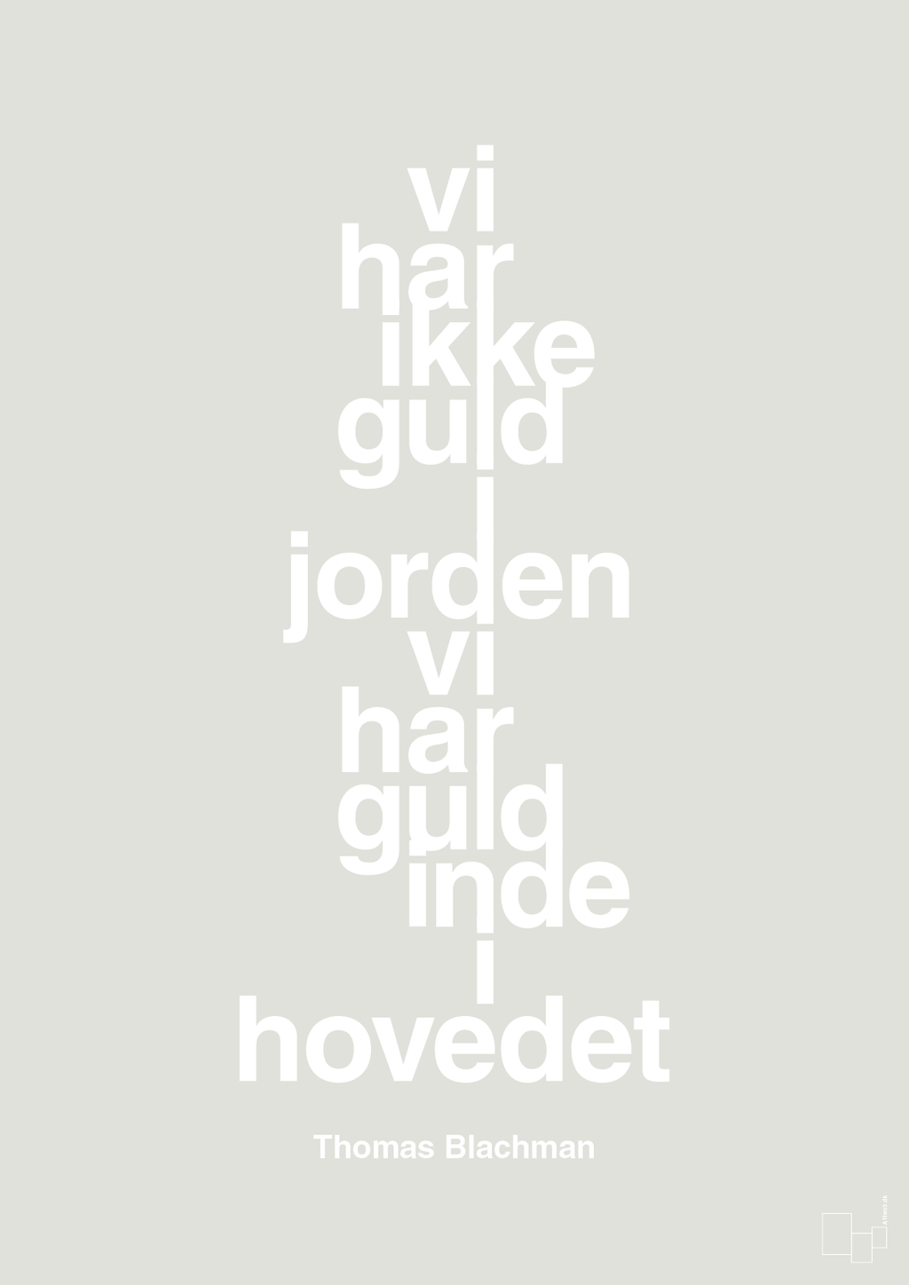 plakat: vi har ikke guld i jorden vi har guld inde i hovedet - painters white-Musiker-A1two3