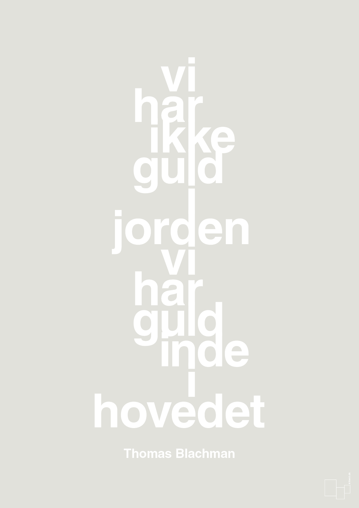 plakat: vi har ikke guld i jorden vi har guld inde i hovedet - painters white-Musiker-A1two3