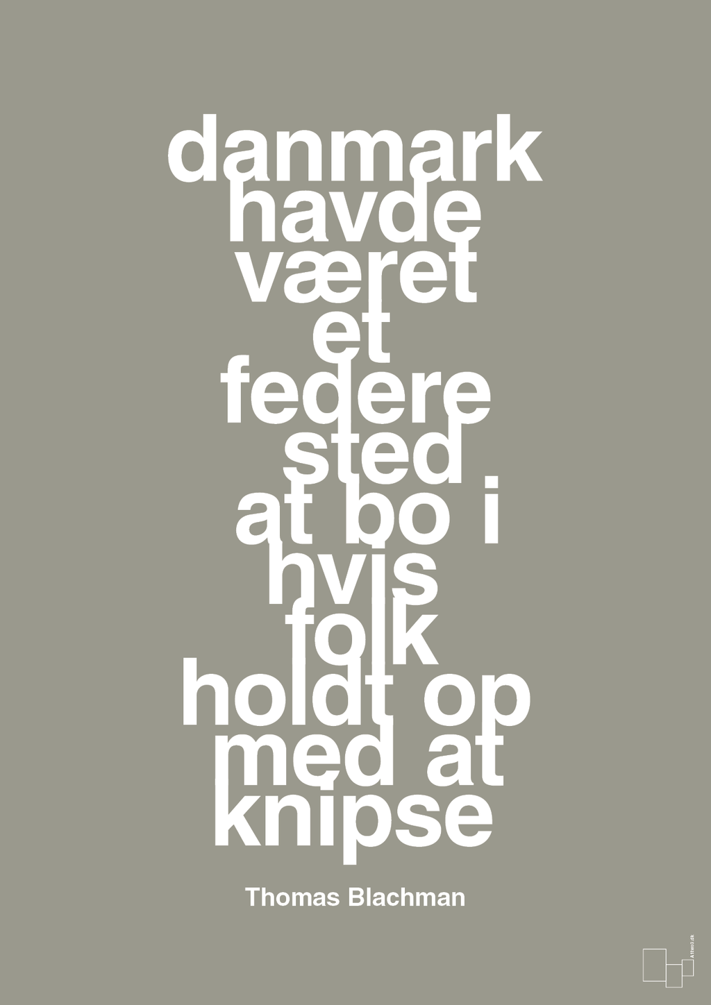 plakat: danmark havde været et federe sted at bo i hvis folk holdt op med at knipse - battleship gray-Musiker-A1two3