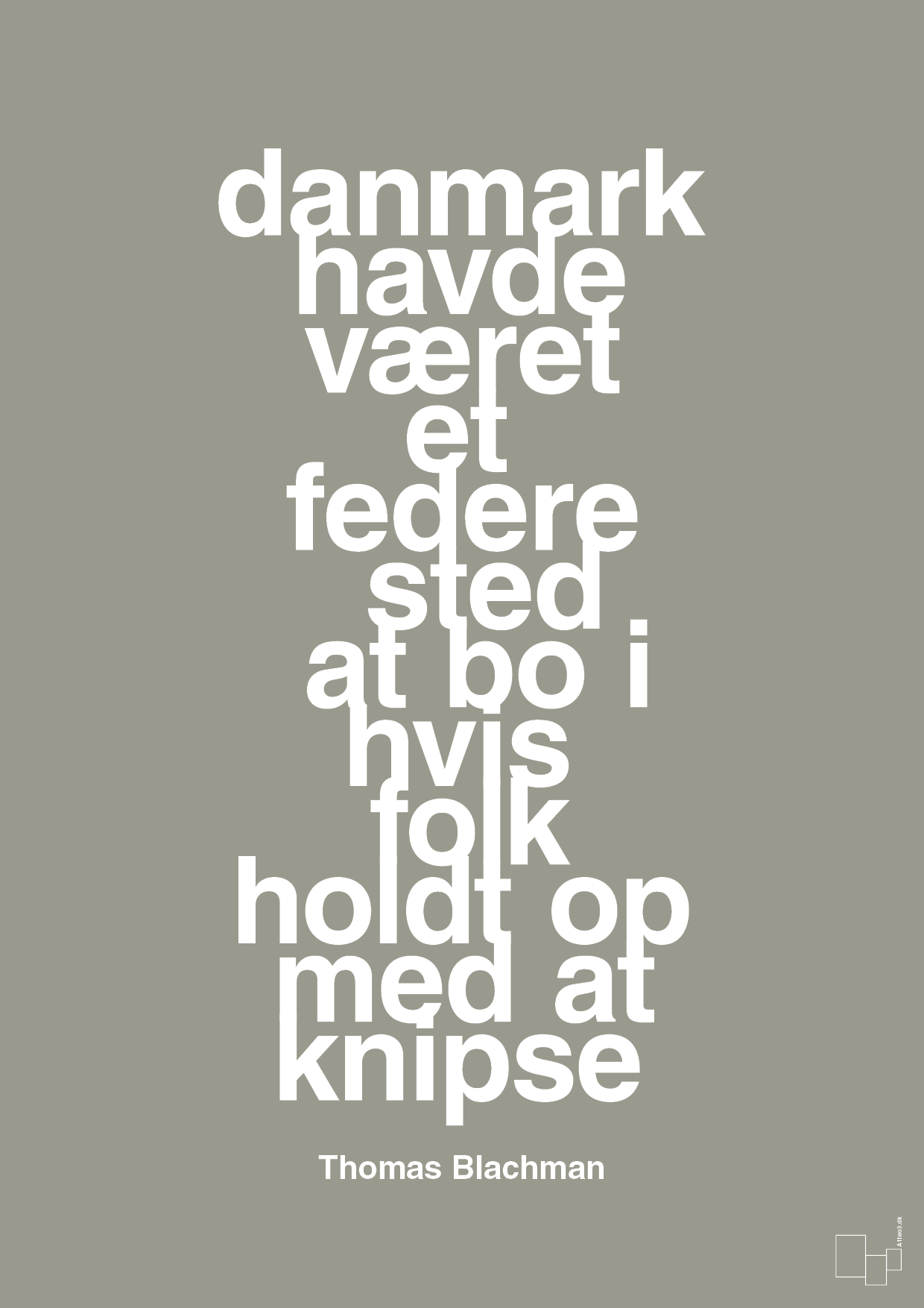 plakat: danmark havde været et federe sted at bo i hvis folk holdt op med at knipse - battleship gray-Musiker-A1two3