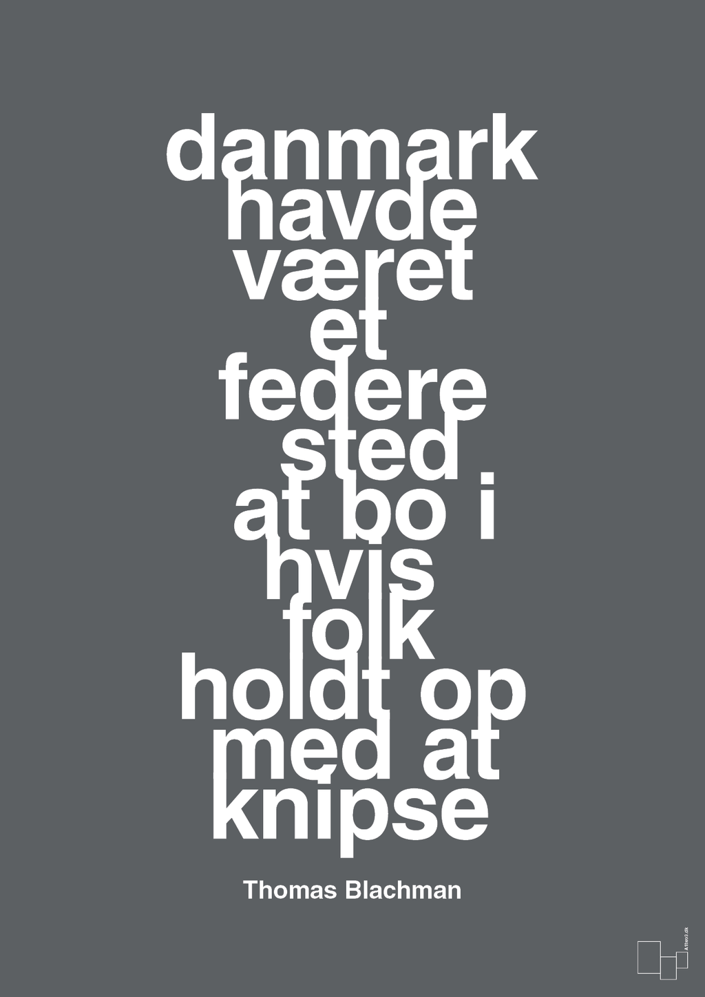 plakat: danmark havde været et federe sted at bo i hvis folk holdt op med at knipse - graphic charcoal-Musiker-A1two3