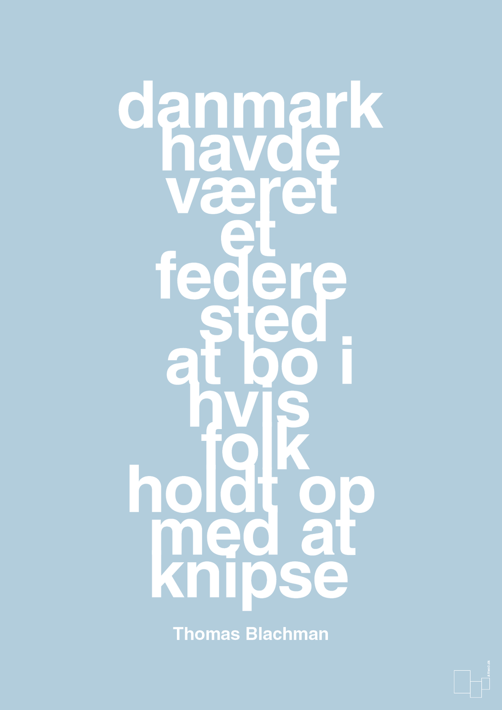 plakat: danmark havde været et federe sted at bo i hvis folk holdt op med at knipse - heavenly blue-Musiker-A1two3