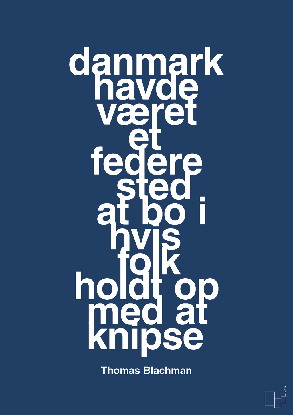 plakat: danmark havde været et federe sted at bo i hvis folk holdt op med at knipse - lapis blue-Musiker-A1two3