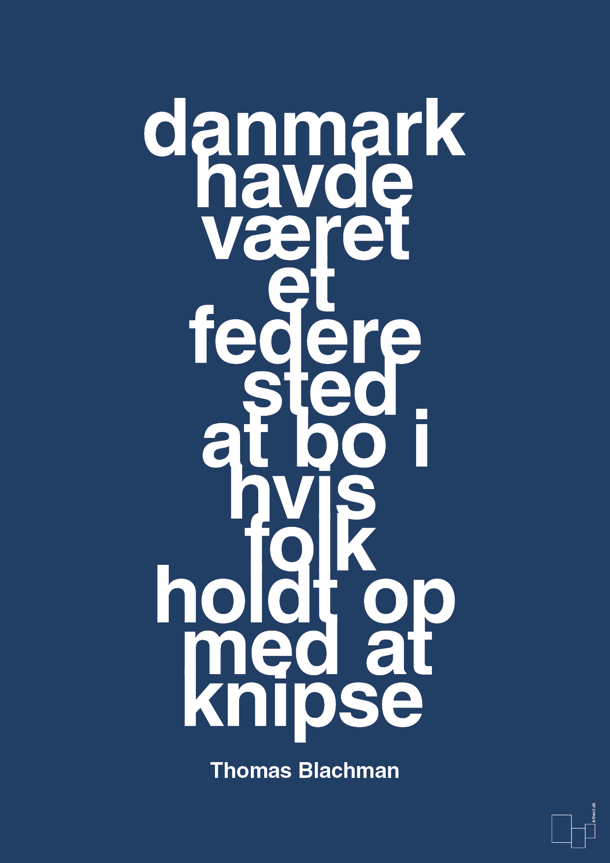 plakat: danmark havde været et federe sted at bo i hvis folk holdt op med at knipse - lapis blue-Musiker-A1two3