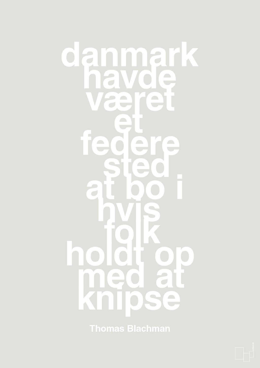 plakat: danmark havde været et federe sted at bo i hvis folk holdt op med at knipse - painters white-Musiker-A1two3
