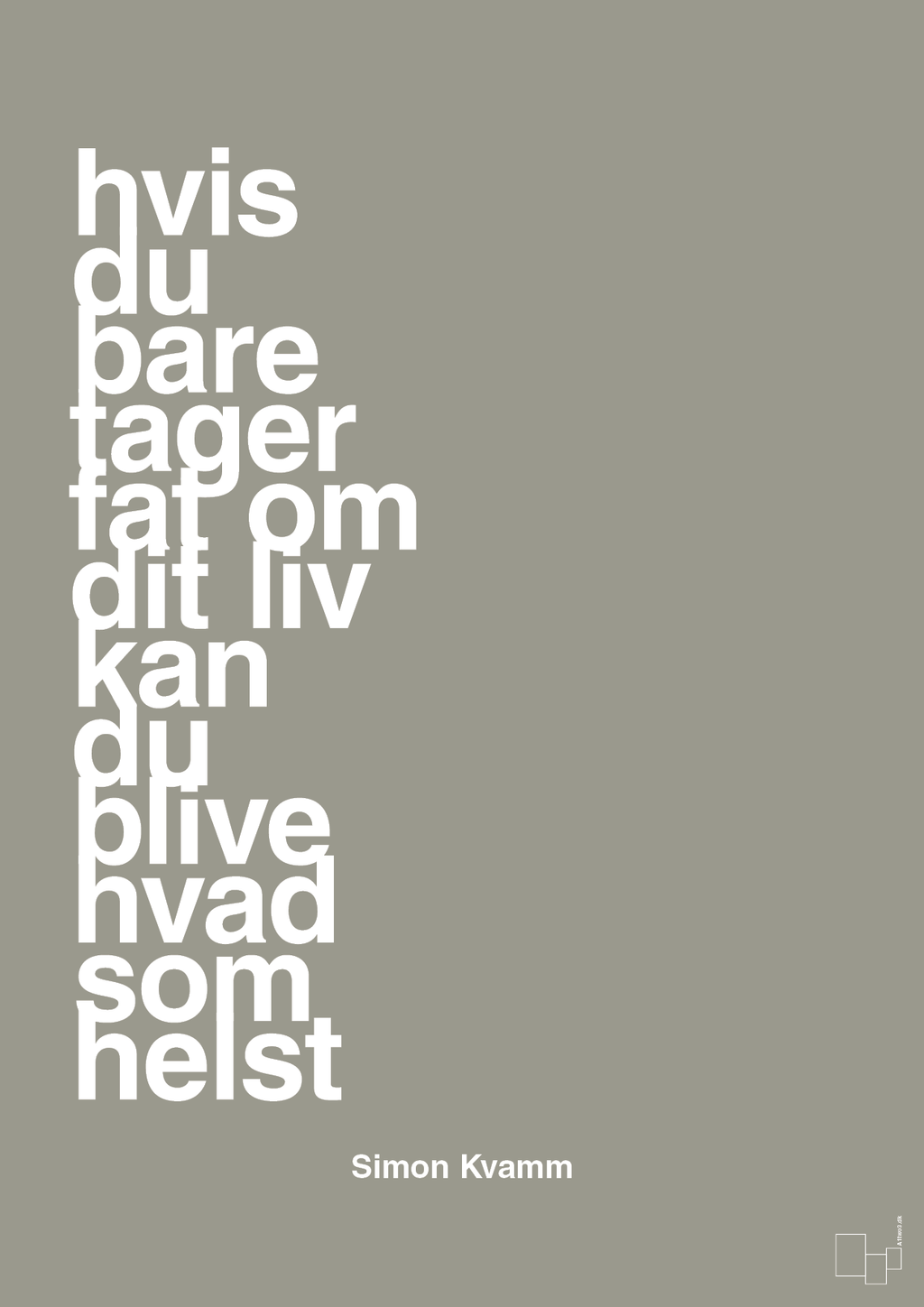 plakat: hvis du bare tager fat om dit liv kan du blive hvad som helst - battleship gray-Musiker-A1two3