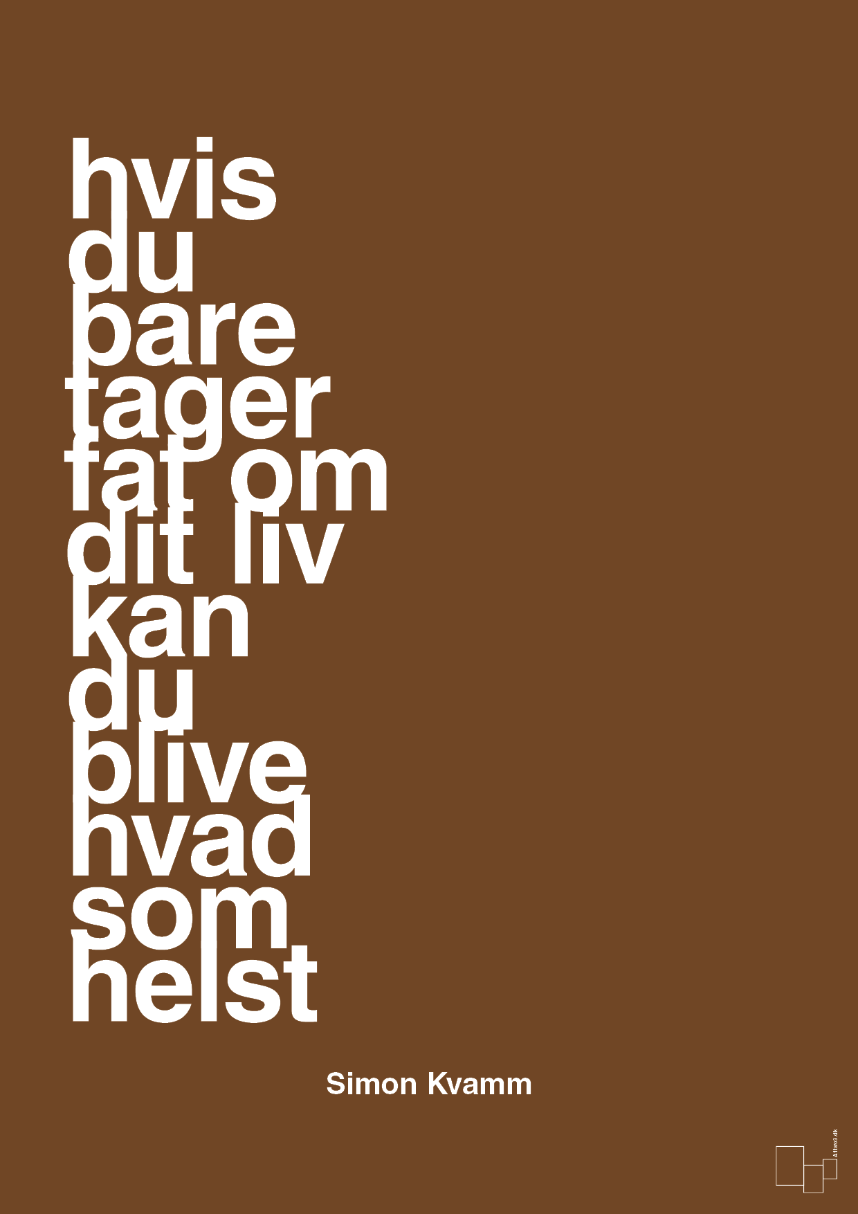 plakat: hvis du bare tager fat om dit liv kan du blive hvad som helst - dark brown-Musiker-A1two3