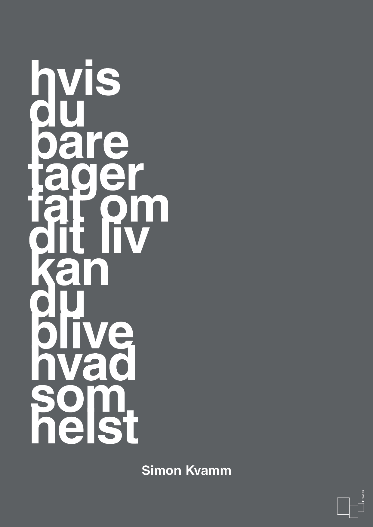 plakat: hvis du bare tager fat om dit liv kan du blive hvad som helst - graphic charcoal-Musiker-A1two3