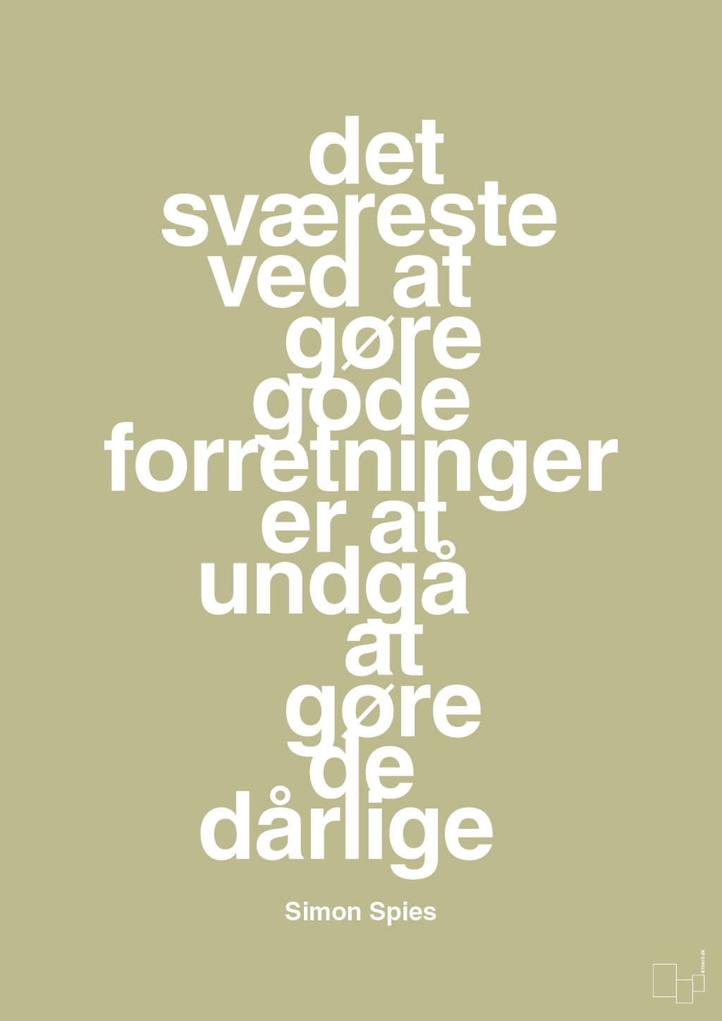 plakat: det sværeste ved at gøre gode forretninger er at undgå at gøre de dårlige - back to nature-Erhverv-A1two3