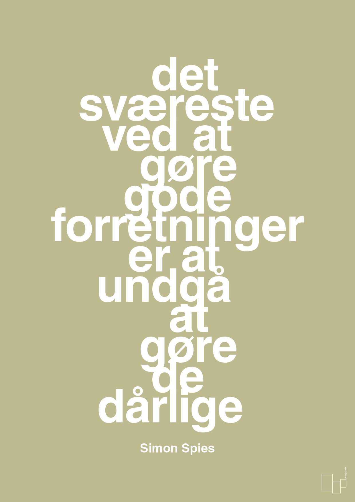 plakat: det sværeste ved at gøre gode forretninger er at undgå at gøre de dårlige - back to nature-Erhverv-A1two3