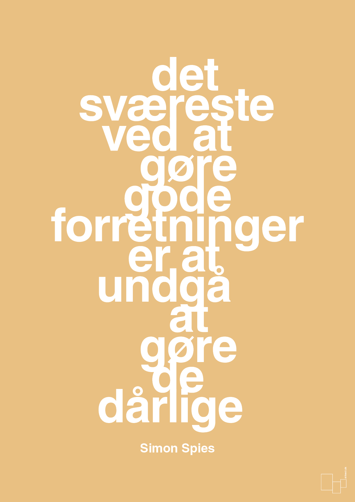 plakat: det sværeste ved at gøre gode forretninger er at undgå at gøre de dårlige - charismatic-Erhverv-A1two3