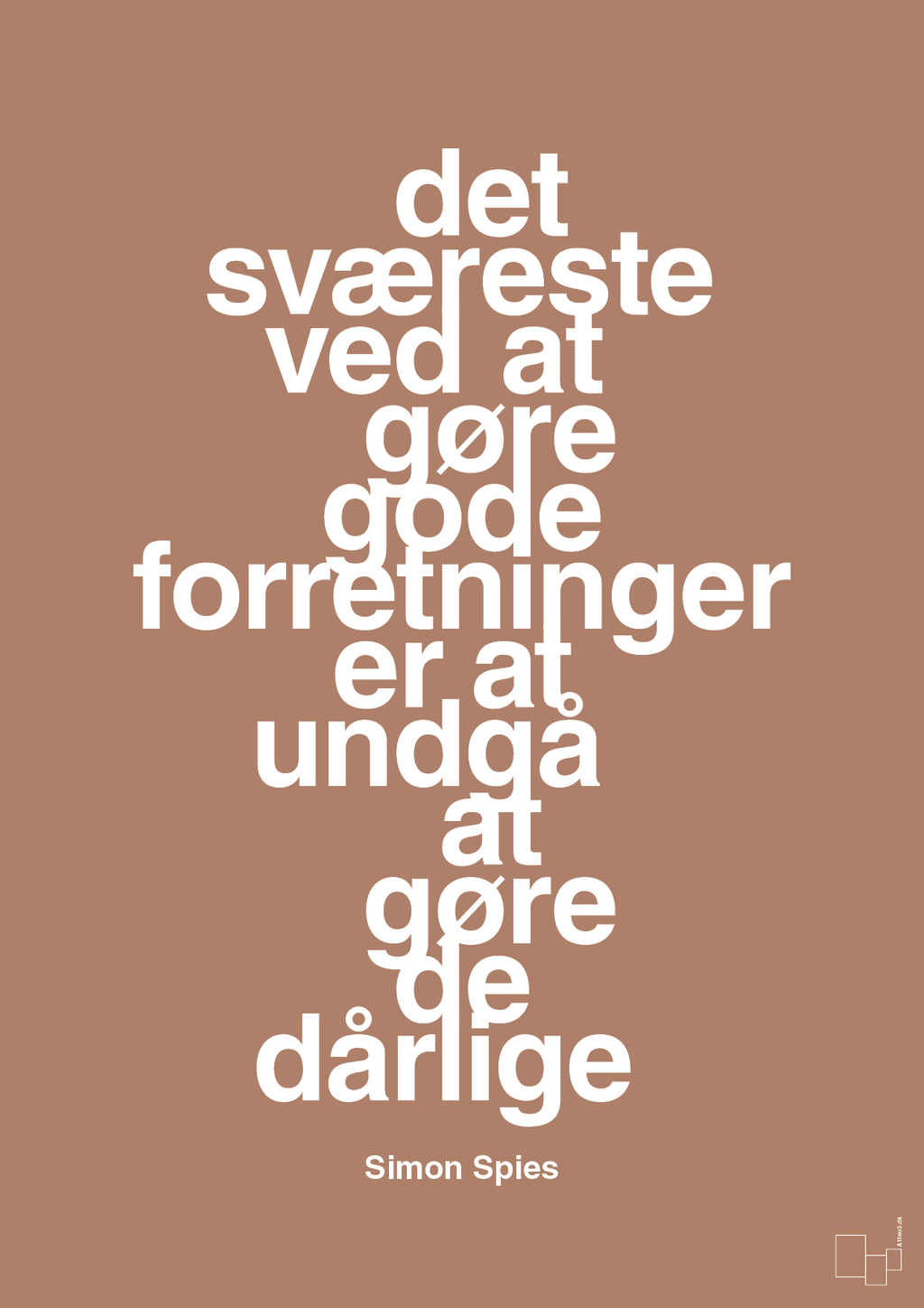 plakat: det sværeste ved at gøre gode forretninger er at undgå at gøre de dårlige - cider spice-Erhverv-A1two3