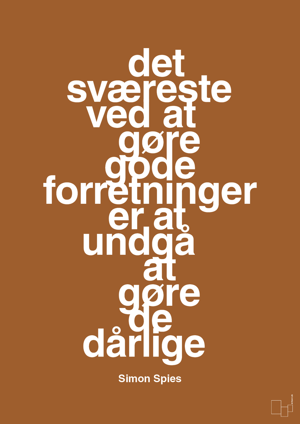 plakat: det sværeste ved at gøre gode forretninger er at undgå at gøre de dårlige - cognac-Erhverv-A1two3