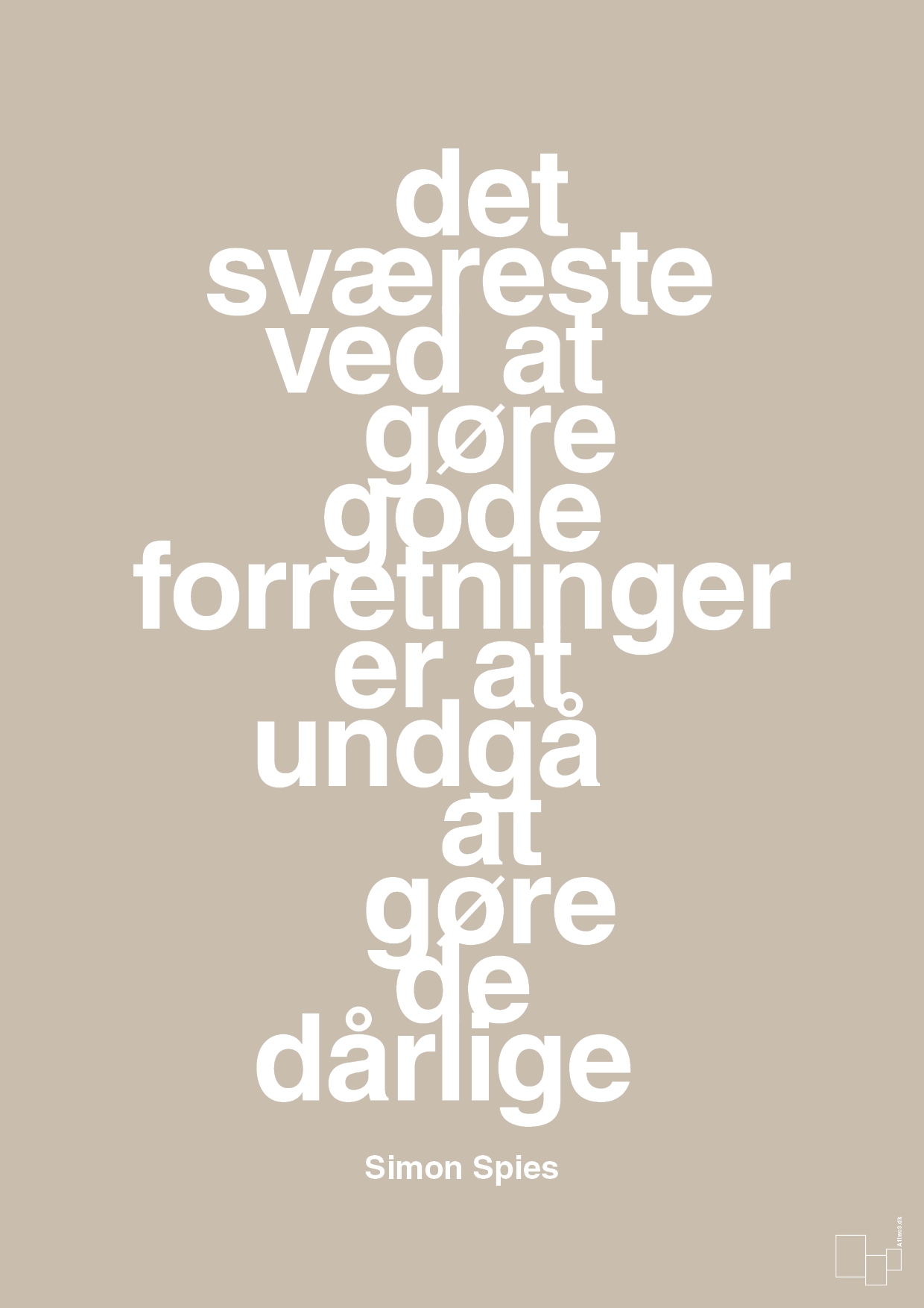 plakat: det sværeste ved at gøre gode forretninger er at undgå at gøre de dårlige - creamy mushroom-Erhverv-A1two3