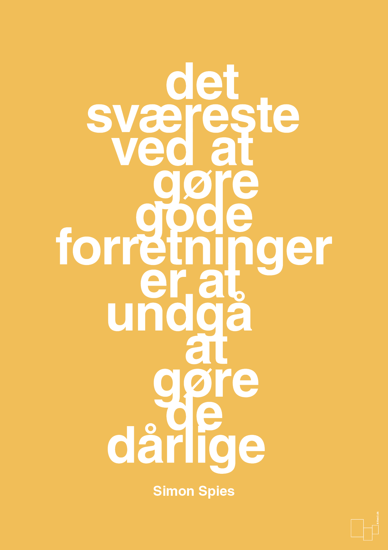 plakat: det sværeste ved at gøre gode forretninger er at undgå at gøre de dårlige - honeycomb-Erhverv-A1two3