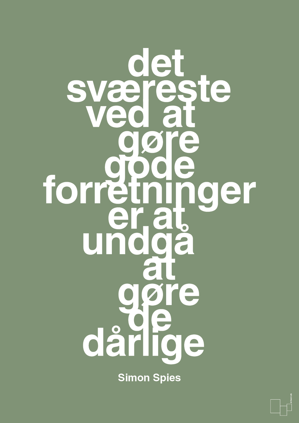 plakat: det sværeste ved at gøre gode forretninger er at undgå at gøre de dårlige - jade-Erhverv-A1two3