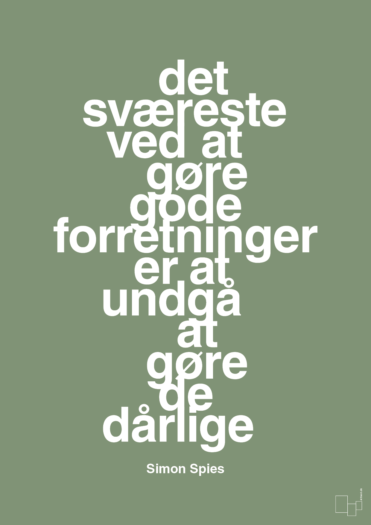 plakat: det sværeste ved at gøre gode forretninger er at undgå at gøre de dårlige - jade-Erhverv-A1two3