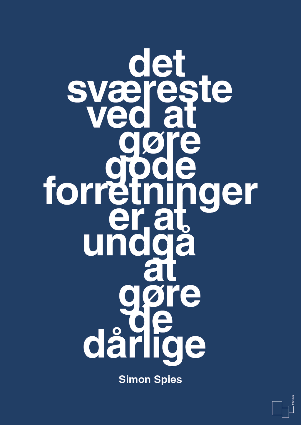 plakat: det sværeste ved at gøre gode forretninger er at undgå at gøre de dårlige - lapis blue-Erhverv-A1two3