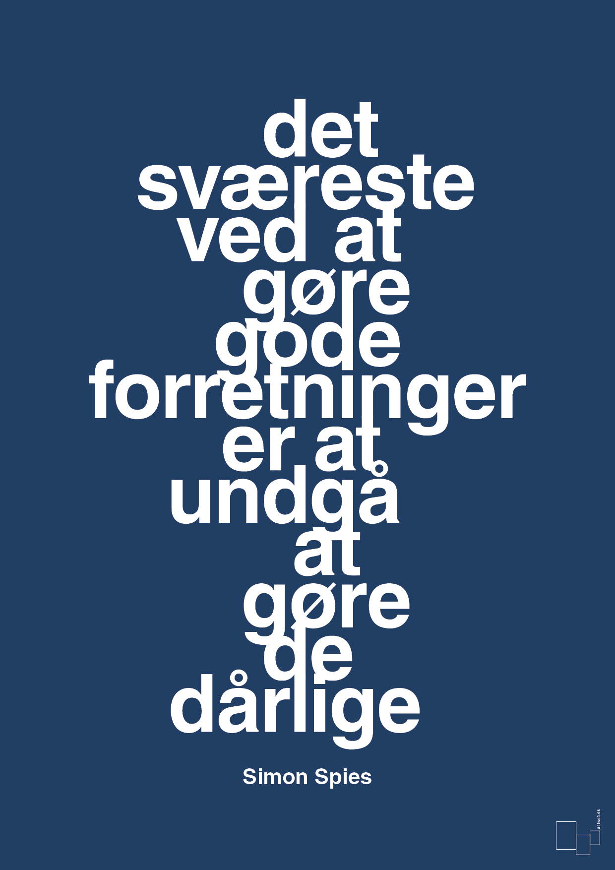plakat: det sværeste ved at gøre gode forretninger er at undgå at gøre de dårlige - lapis blue-Erhverv-A1two3