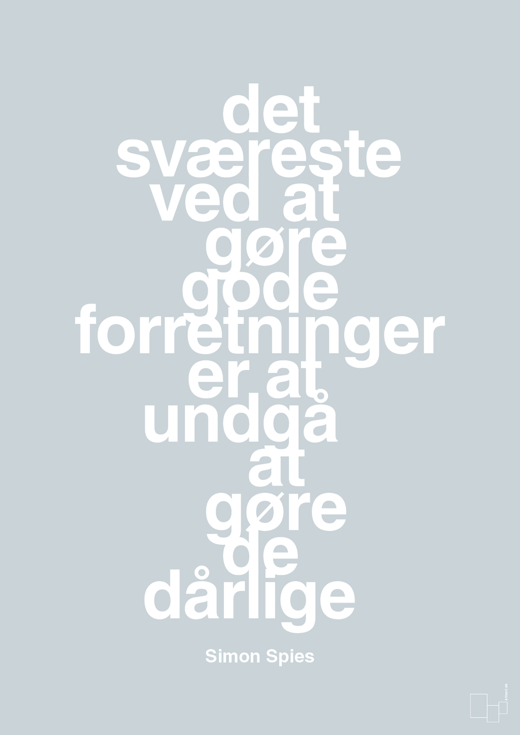 plakat: det sværeste ved at gøre gode forretninger er at undgå at gøre de dårlige - light drizzle-Erhverv-A1two3