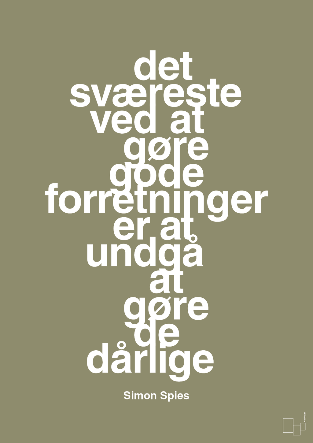 plakat: det sværeste ved at gøre gode forretninger er at undgå at gøre de dårlige - misty forrest-Erhverv-A1two3