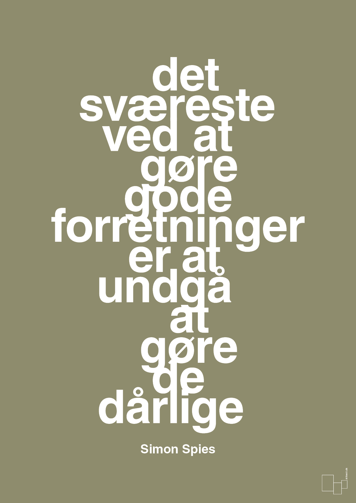 plakat: det sværeste ved at gøre gode forretninger er at undgå at gøre de dårlige - misty forrest-Erhverv-A1two3