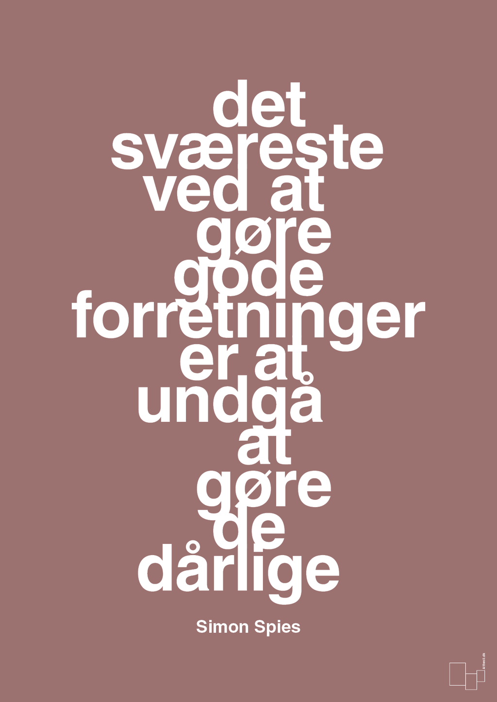 plakat: det sværeste ved at gøre gode forretninger er at undgå at gøre de dårlige - plum-Erhverv-A1two3