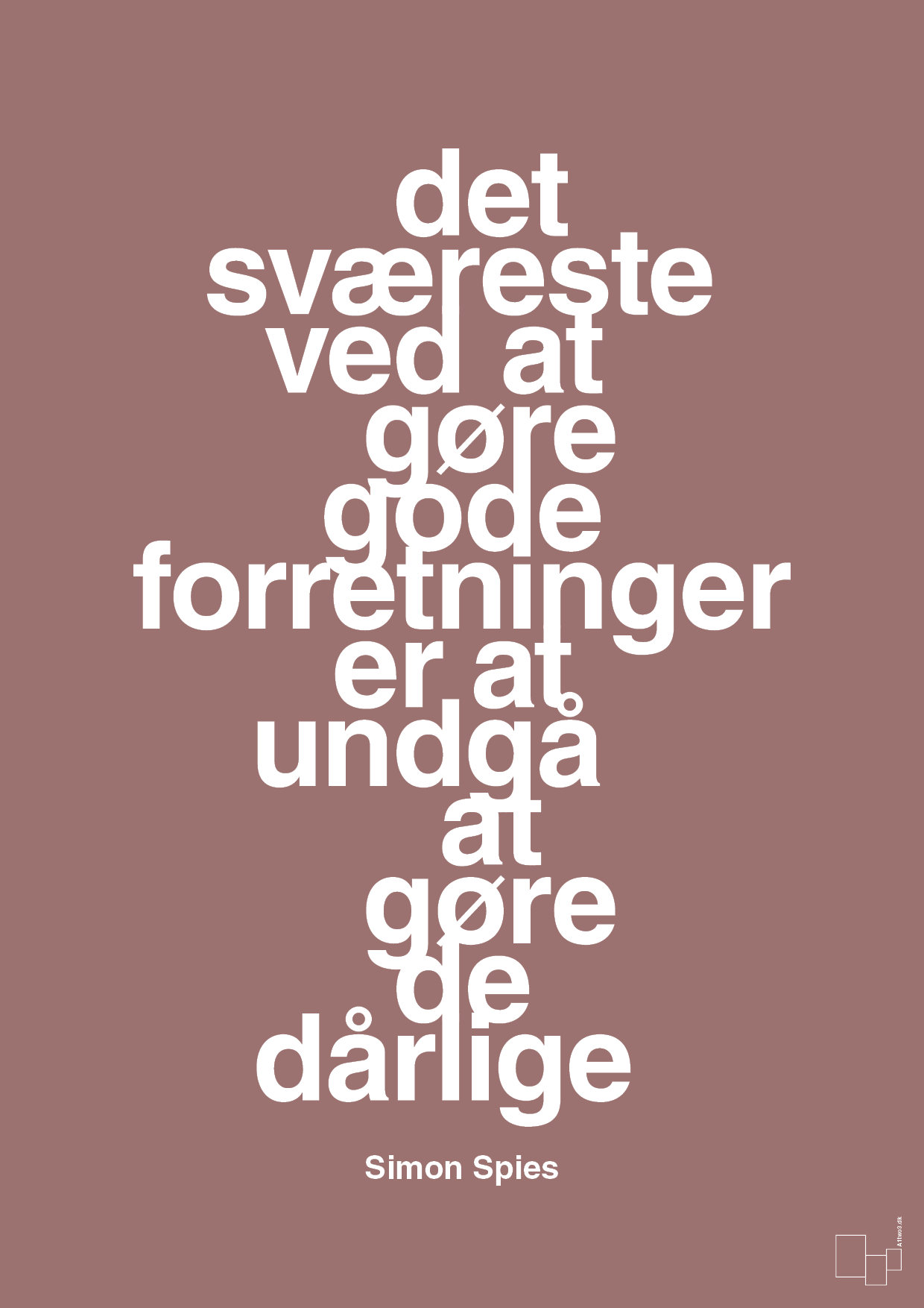 plakat: det sværeste ved at gøre gode forretninger er at undgå at gøre de dårlige - plum-Erhverv-A1two3
