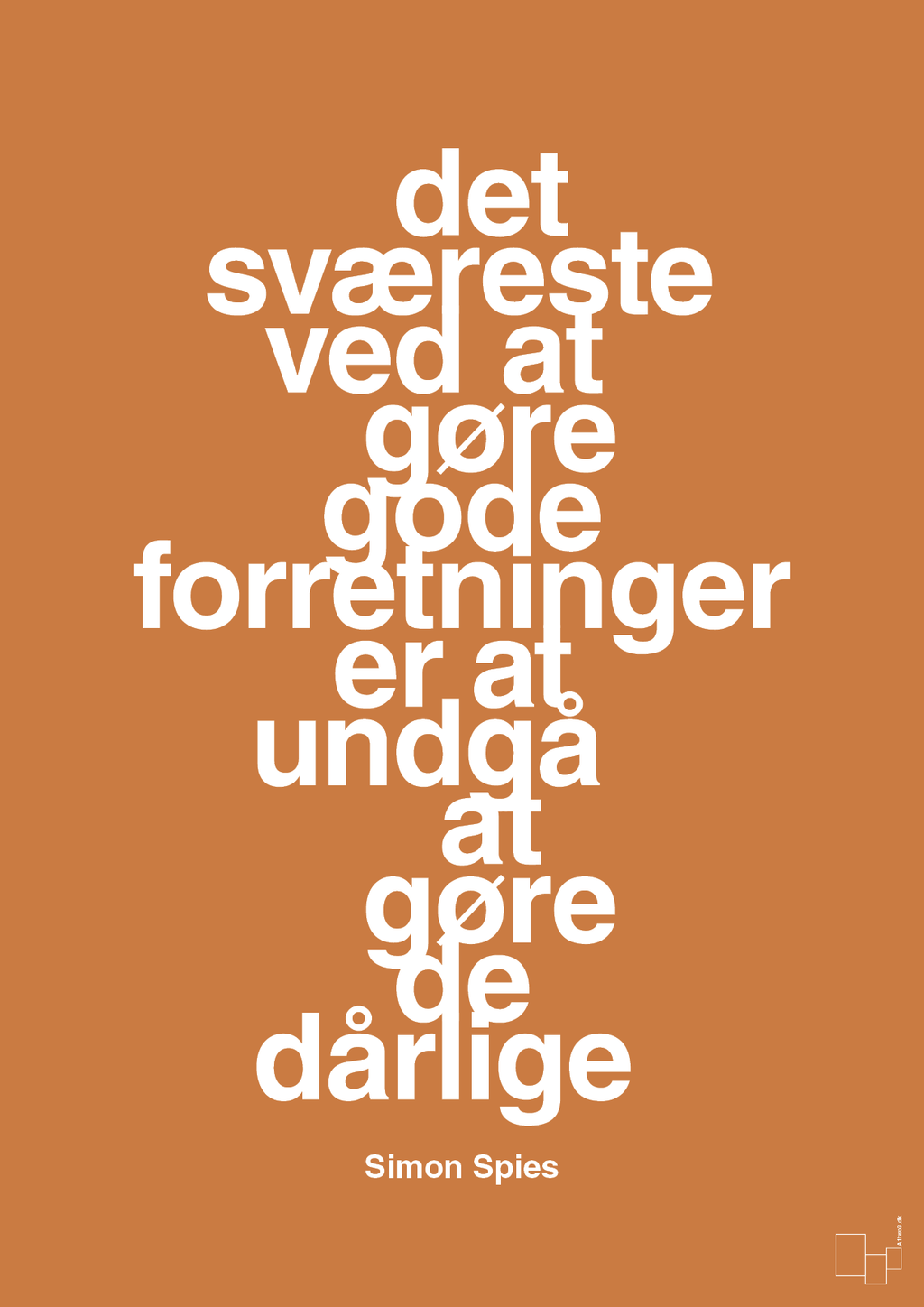 plakat: det sværeste ved at gøre gode forretninger er at undgå at gøre de dårlige - rumba orange-Erhverv-A1two3
