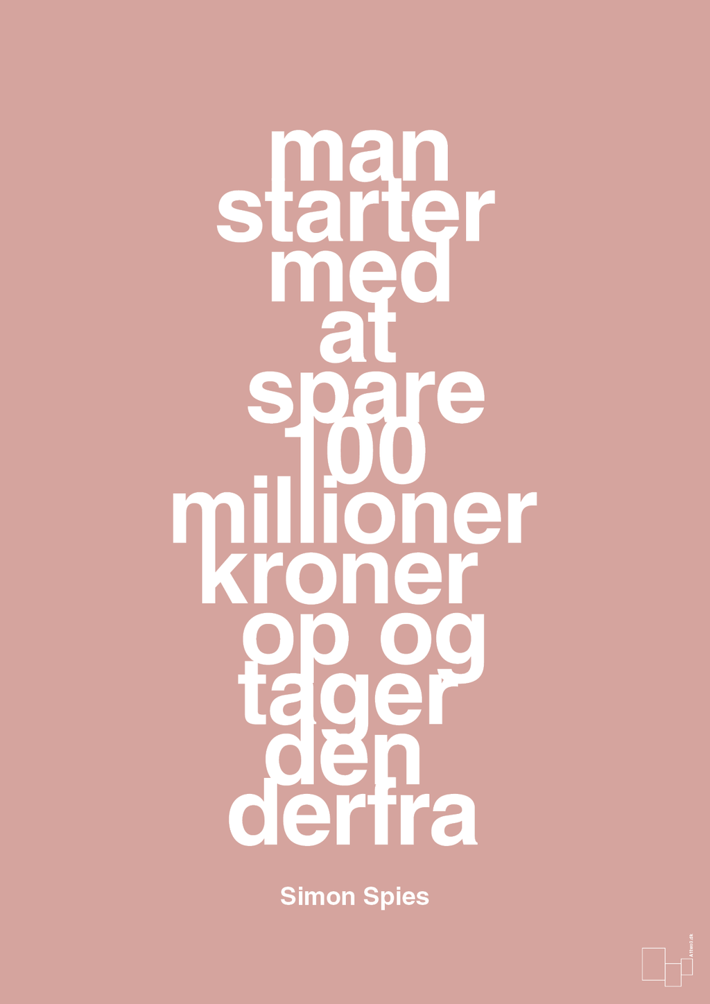 plakat: man starter med at spare 100 millioner kroner op og tager den derfra - bubble shell-Erhverv-A1two3