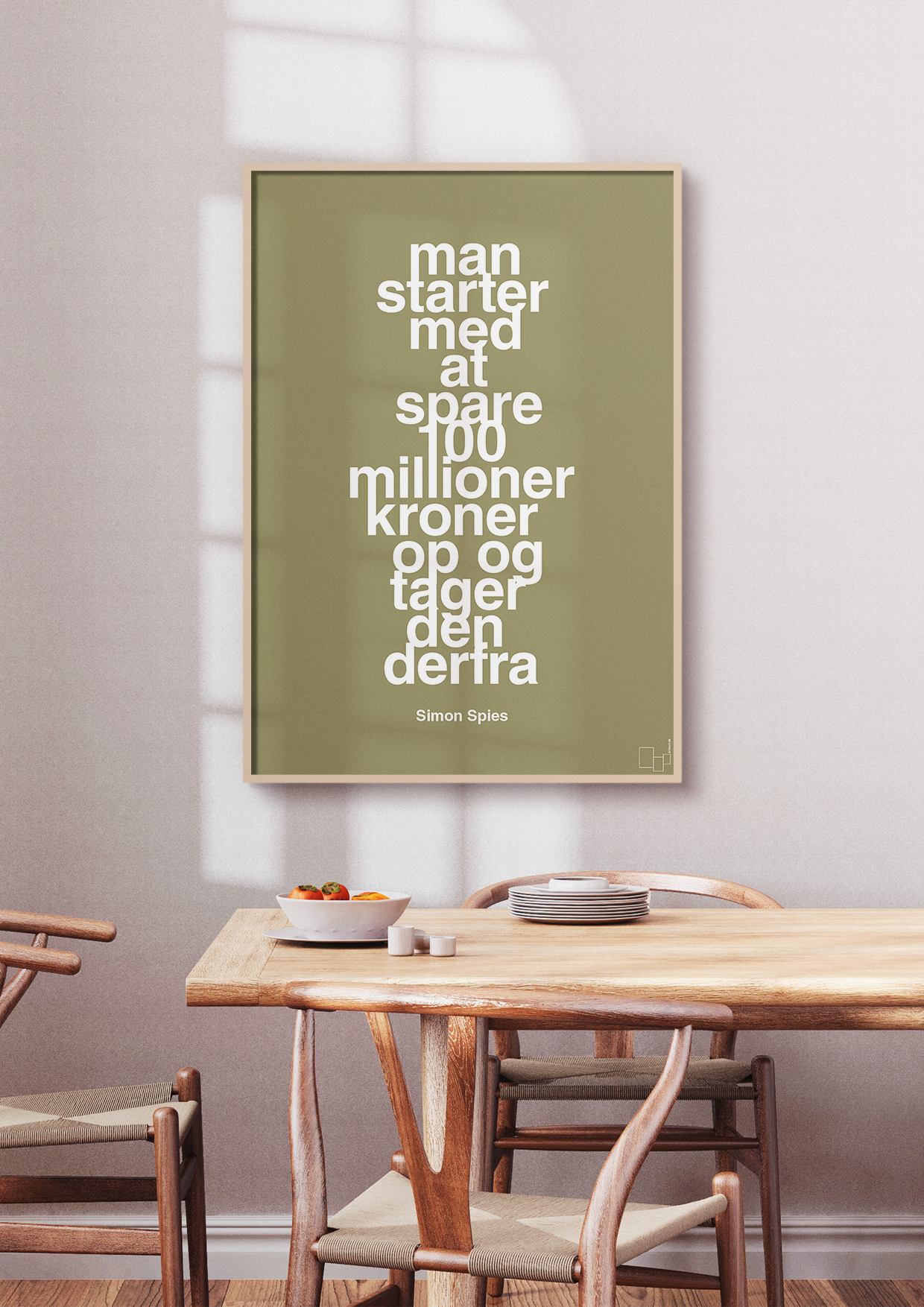 plakat: man starter med at spare 100 millioner kroner op og tager den derfra - rumba orange-Erhverv-A1two3