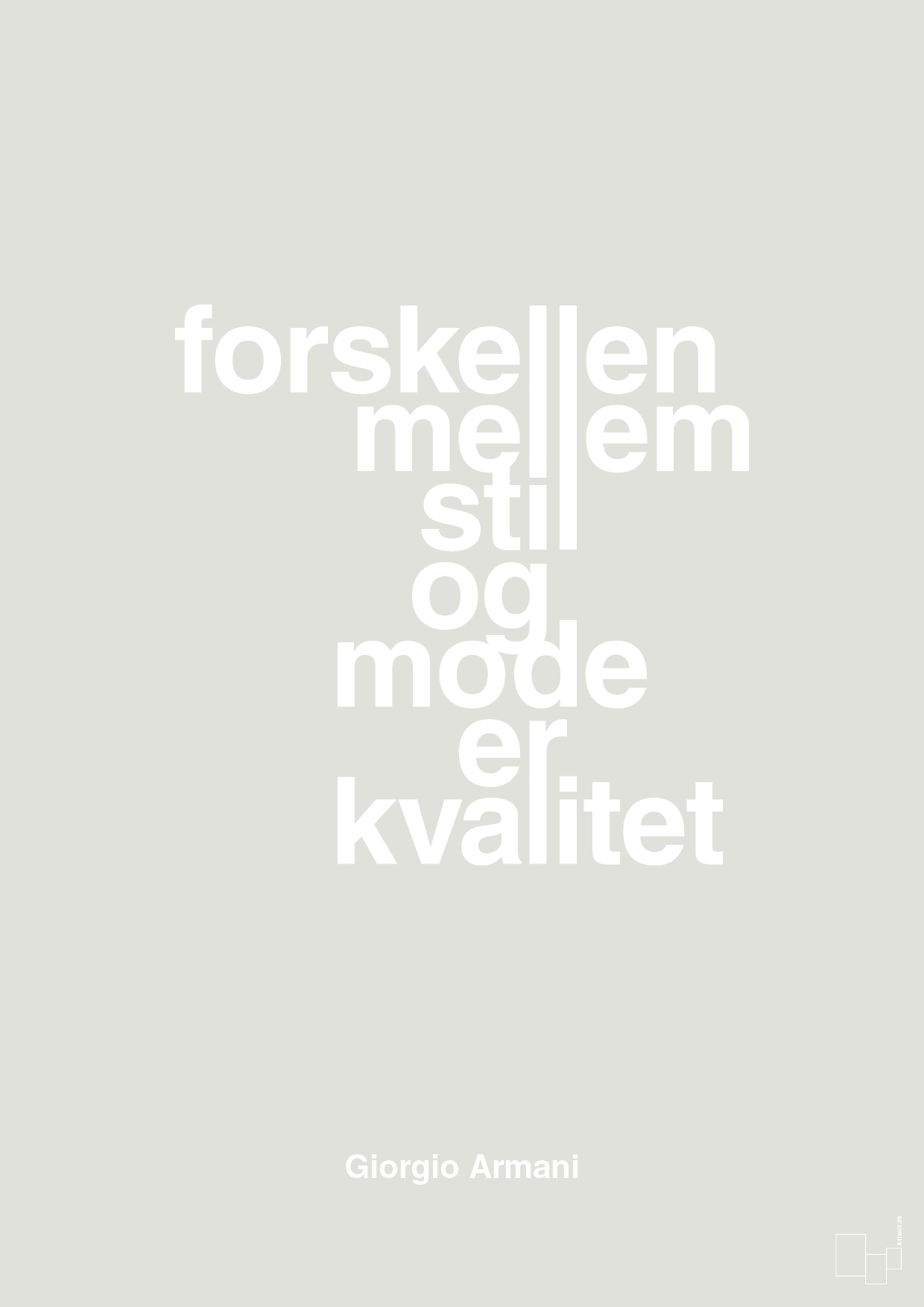 plakat: forskellen mellem stil og mode er kvalitet - painters white-Mode-A1two3