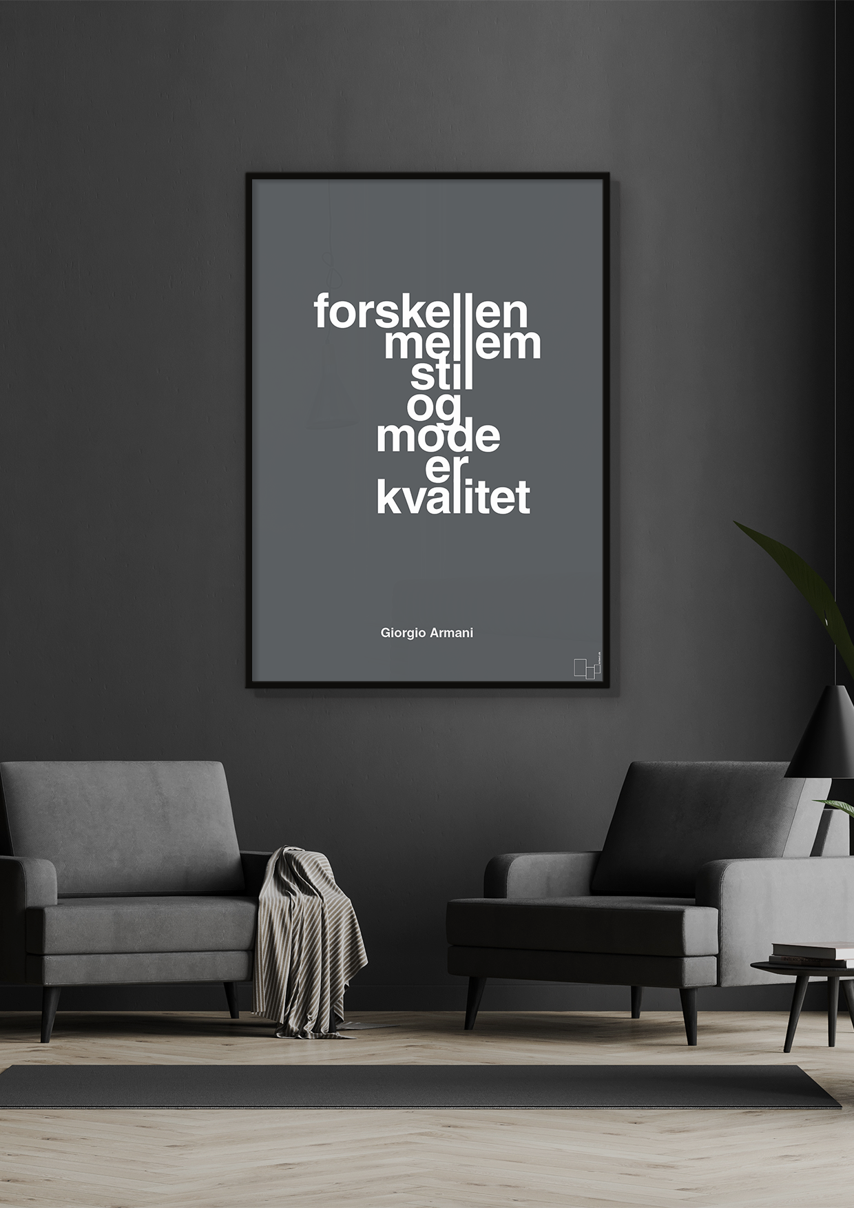 plakat: forskellen mellem stil og mode er kvalitet - graphic charcoal-Mode-A1two3