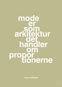 plakat: mode er som arkitektur det handler om proportionerne