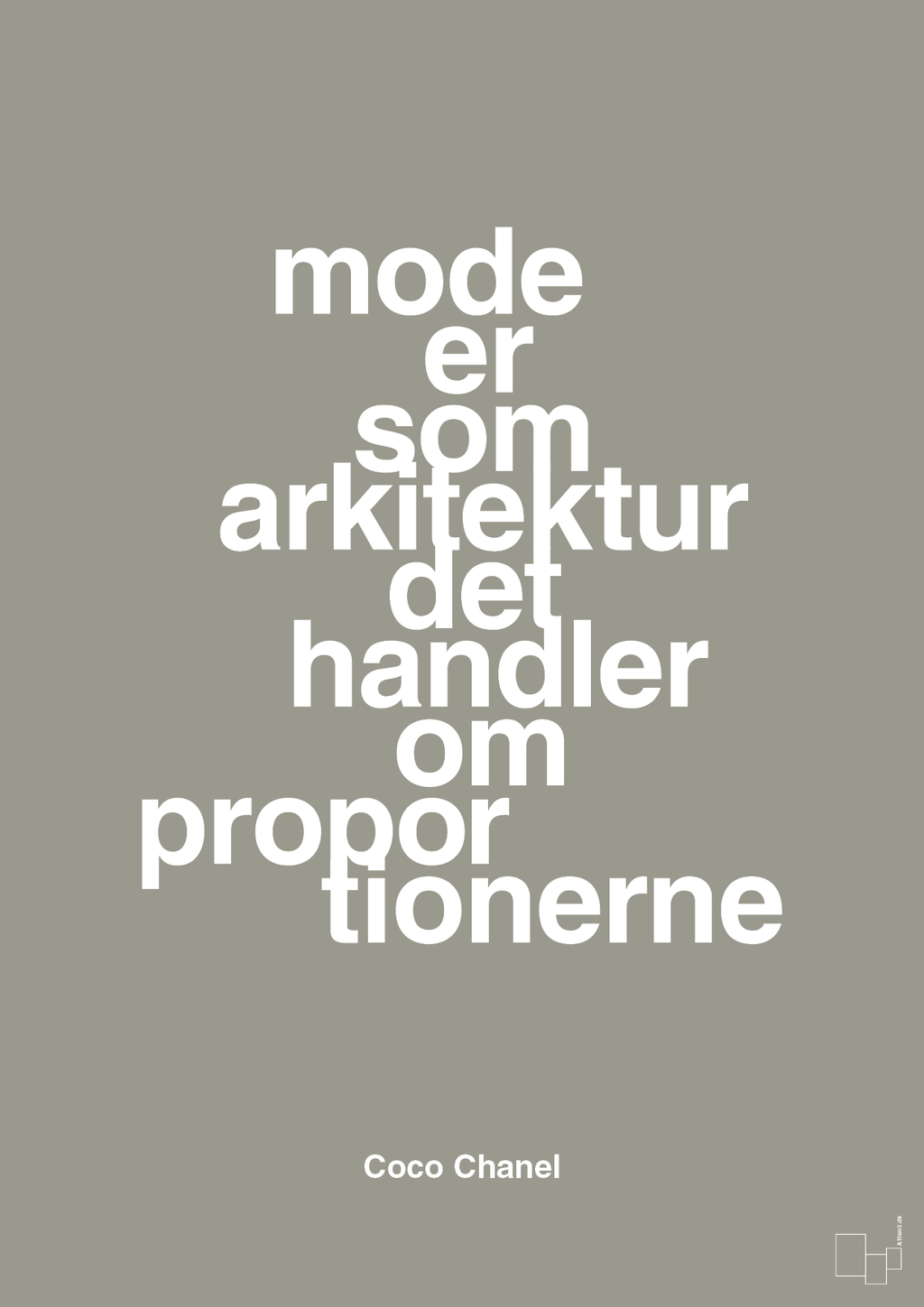 plakat: mode er som arkitektur det handler om proportionerne - battleship gray-Mode-A1two3