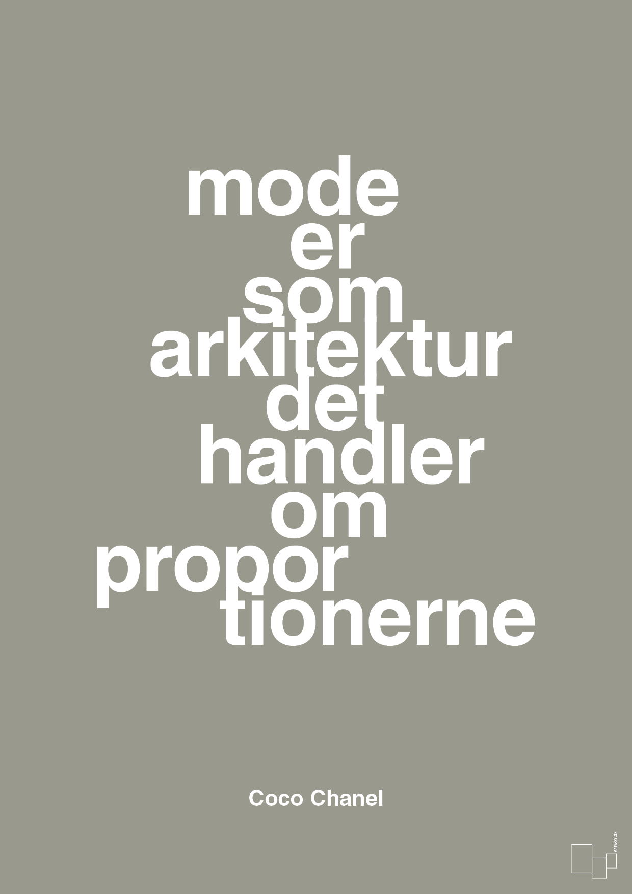 plakat: mode er som arkitektur det handler om proportionerne - battleship gray-Mode-A1two3