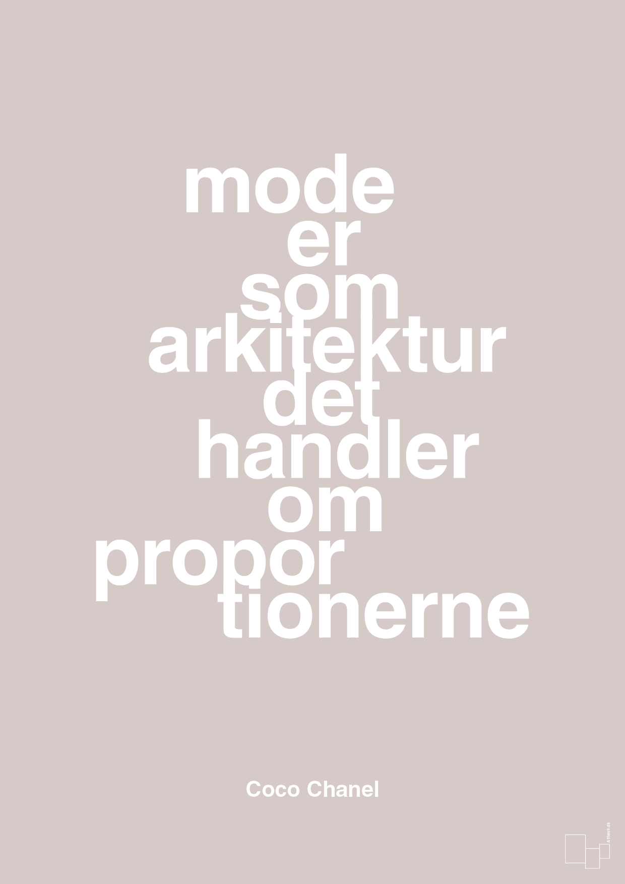 plakat: mode er som arkitektur det handler om proportionerne - broken beige-Mode-A1two3