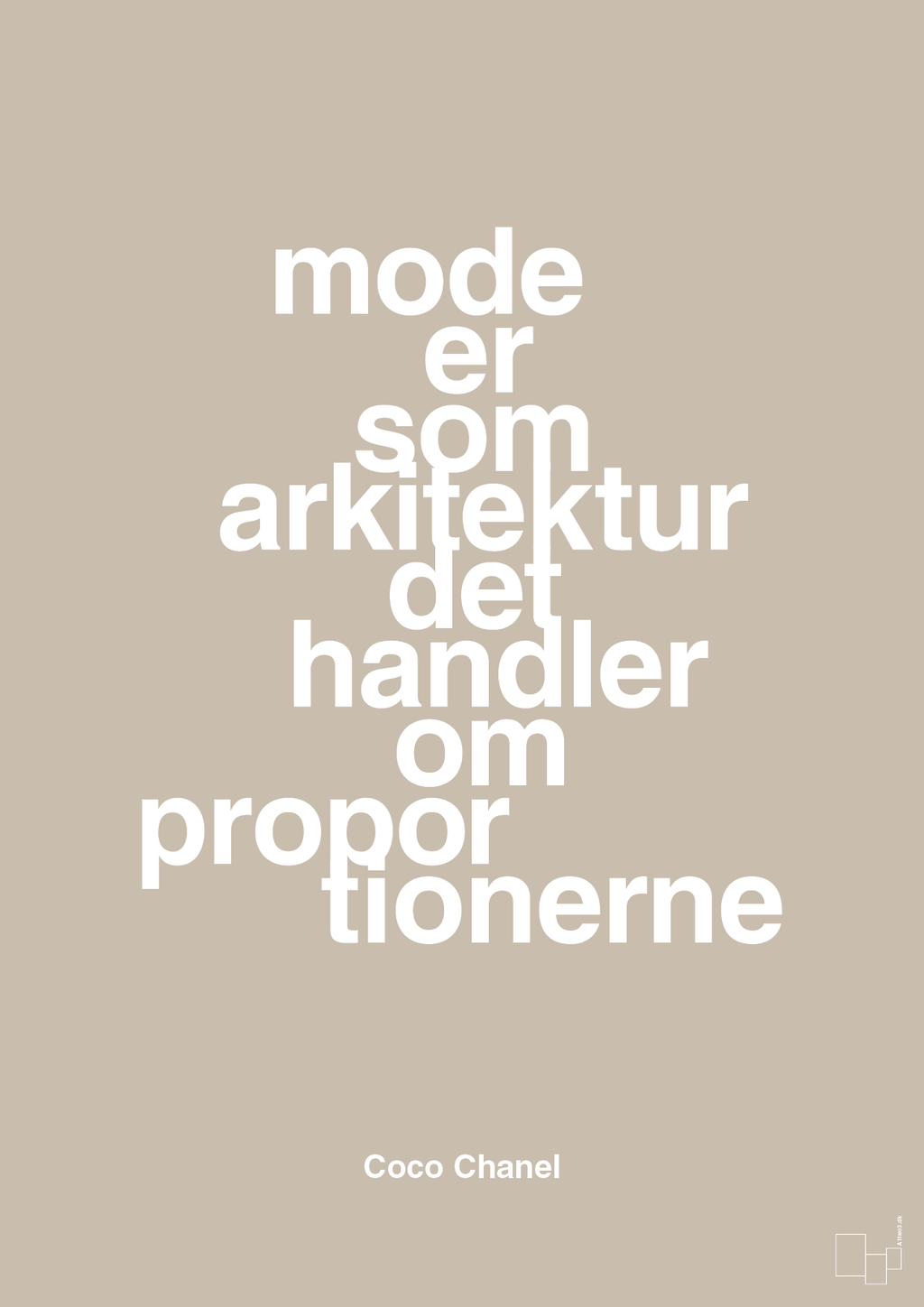plakat: mode er som arkitektur det handler om proportionerne - creamy mushroom-Mode-A1two3
