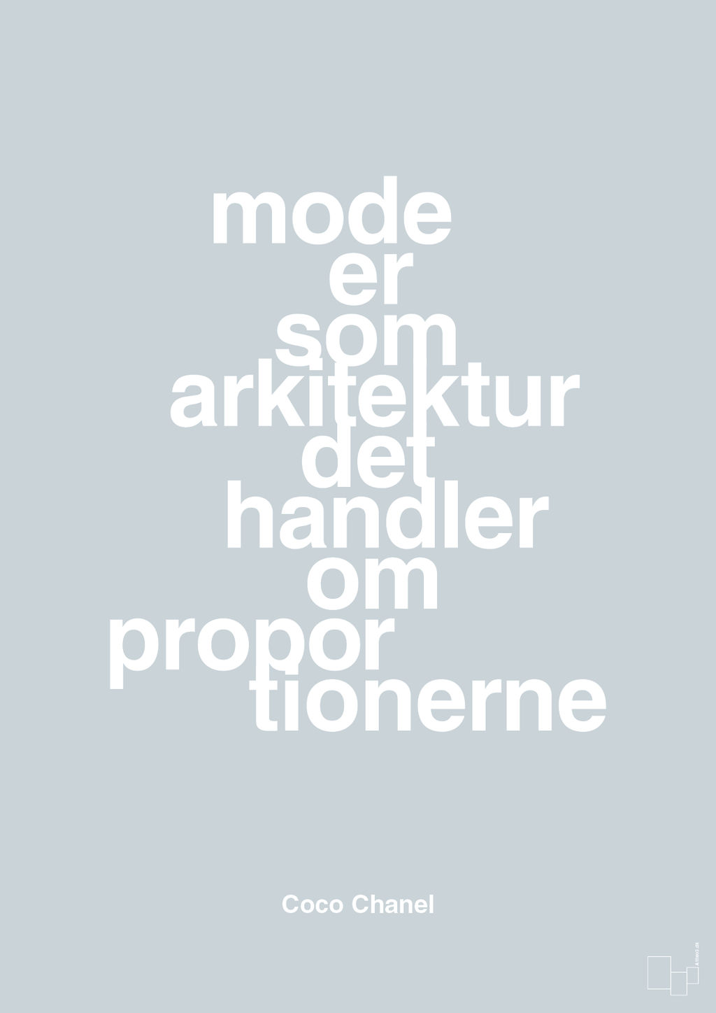 plakat: mode er som arkitektur det handler om proportionerne - light drizzle-Mode-A1two3