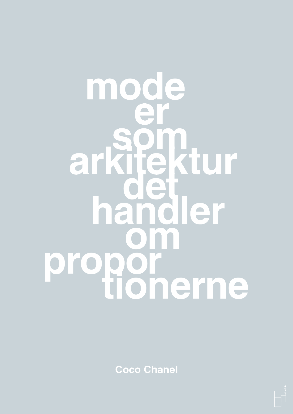 plakat: mode er som arkitektur det handler om proportionerne - light drizzle-Mode-A1two3