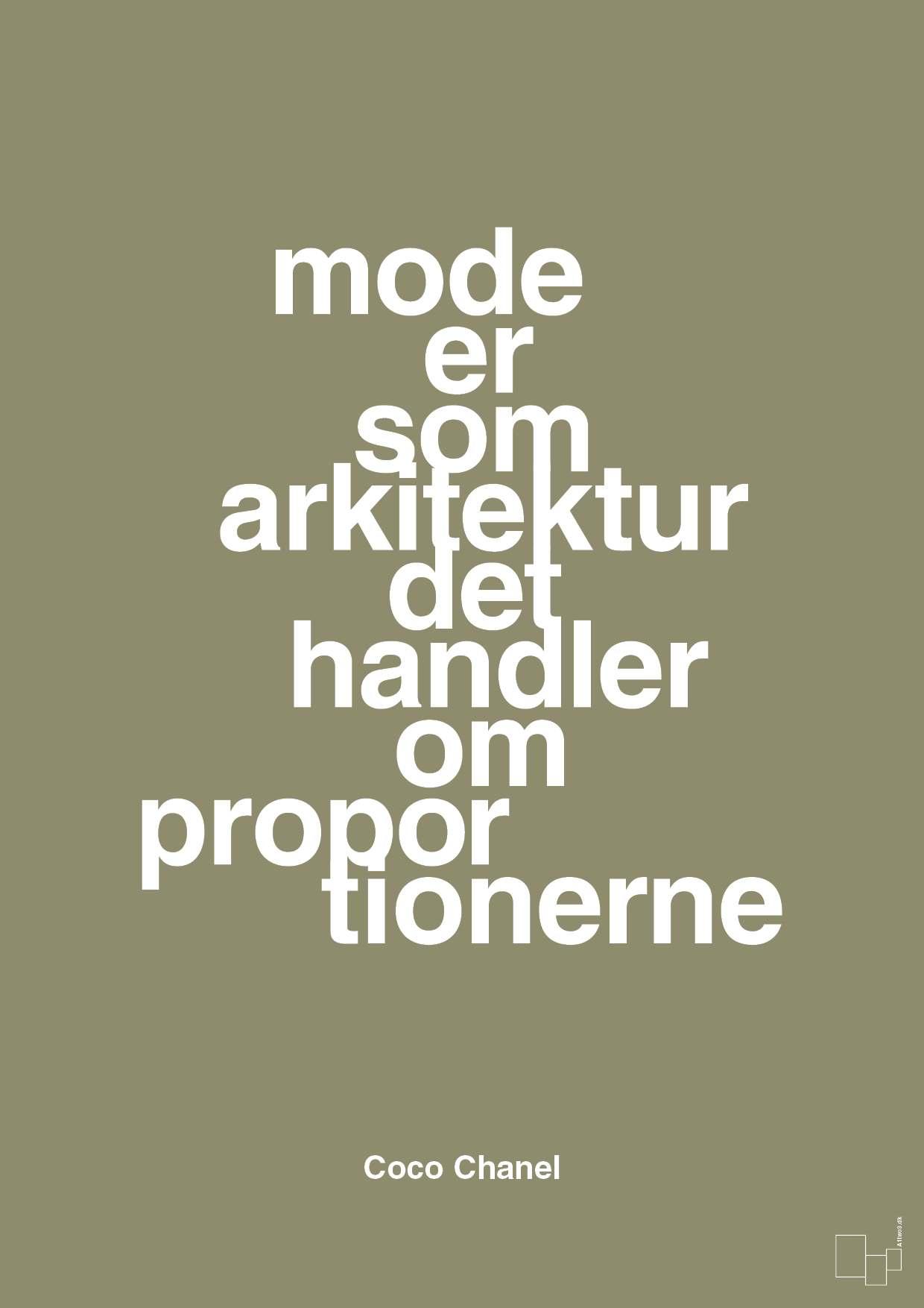 plakat: mode er som arkitektur det handler om proportionerne - misty forrest-Mode-A1two3