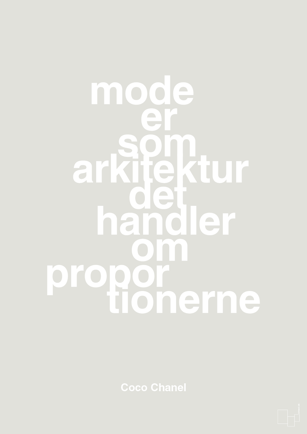 plakat: mode er som arkitektur det handler om proportionerne - painters white-Mode-A1two3